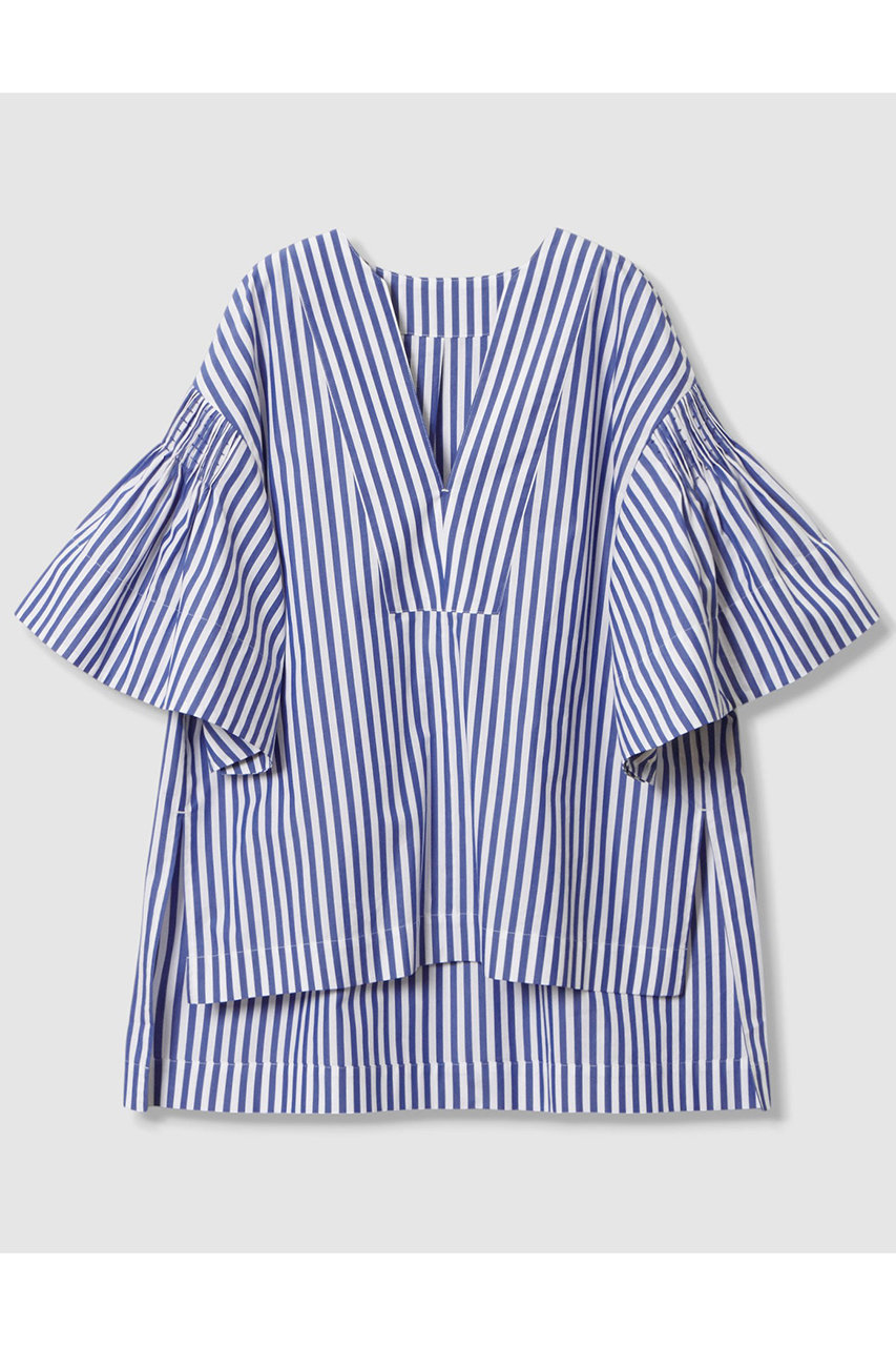 HOUSE OF LOTUS ストライプタックシャーリングブラウス (ブルー, M) ハウス オブ ロータス ELLE SHOP HOUSE OF LOTUS ストライプタックシャーリングブラウス (ブルー, M) ハウス オブ ロータス ELLE SHOP