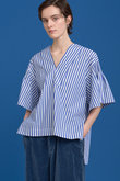 ストライプタックシャーリングブラウス ハウス オブ ロータス/HOUSE OF LOTUS