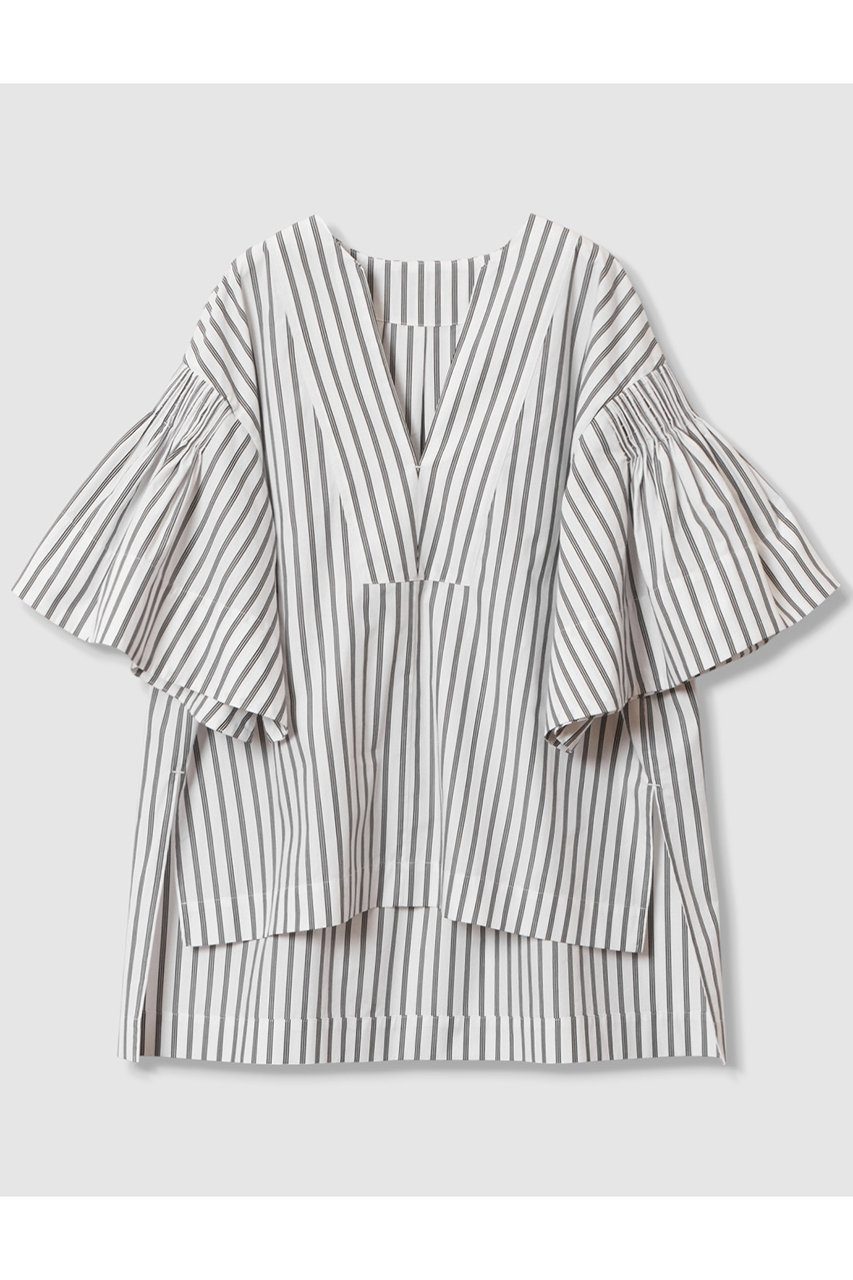 HOUSE OF LOTUS ストライプタックシャーリングブラウス (ブラック, M) ハウス オブ ロータス ELLE SHOP HOUSE OF LOTUS ストライプタックシャーリングブラウス (ブラック, M) ハウス オブ ロータス ELLE SHOP