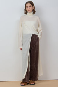 美品✨21SS ハウスオブロータス チュニックシャツ 綿麻ガーゼプルオーバー M 美品✨21SS ハウスオブロータス チュニックシャツ 綿麻ガーゼ