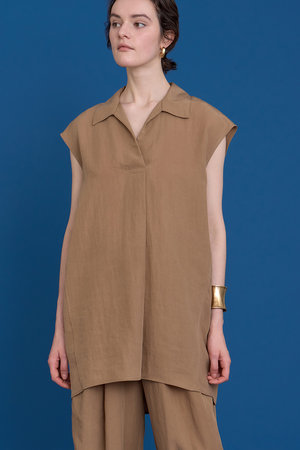 美品✨21SS ハウスオブロータス チュニックシャツ 綿麻ガーゼプルオーバー M 美品✨21SS ハウスオブロータス チュニックシャツ 綿麻ガーゼ