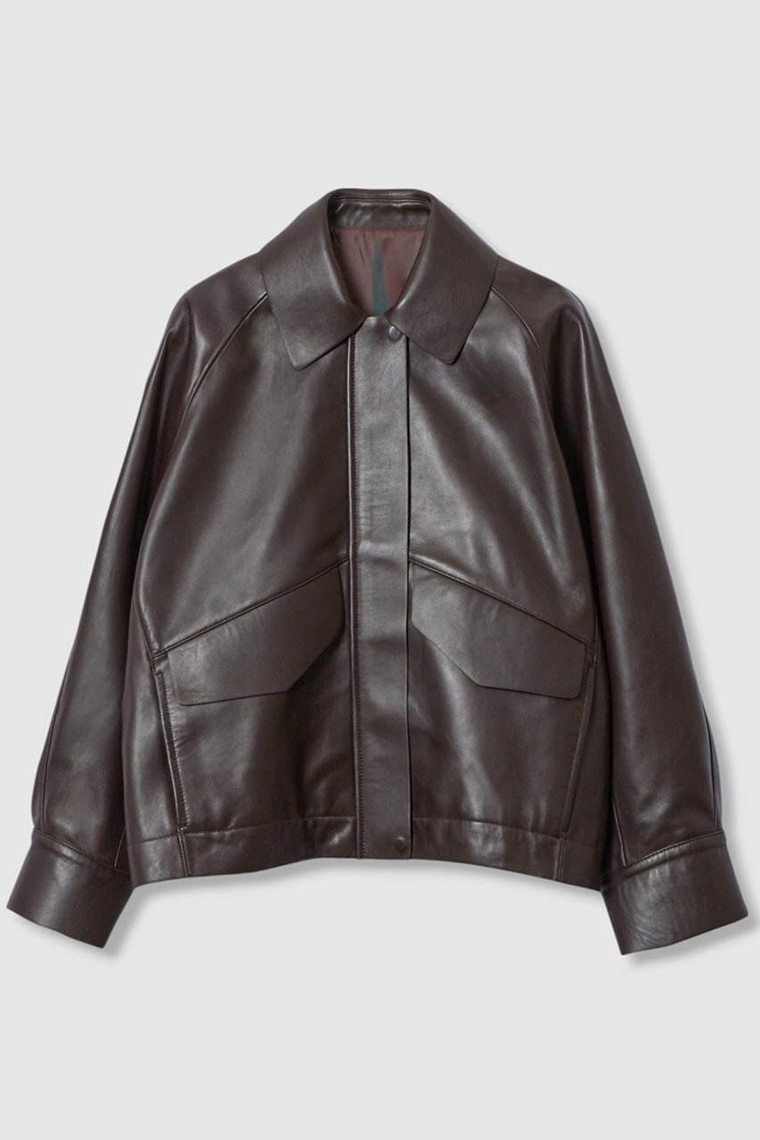 HOUSE OF LOTUS レザーブルゾン (ダークブラウン, M) ハウス オブ ロータス ELLE SHOP