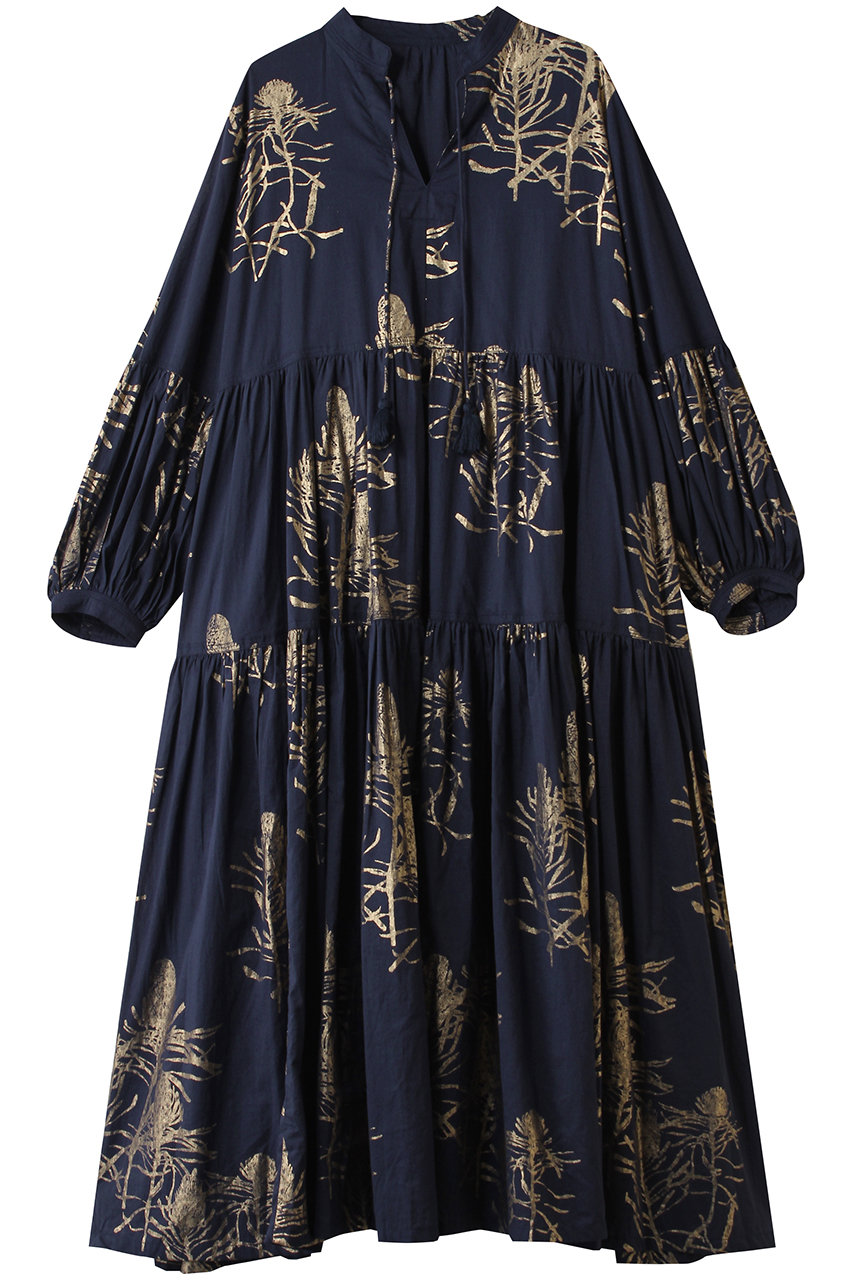 HOUSE OF LOTUS ハクプリントティアードワンピース (ネイビー, M) ハウス オブ ロータス ELLE SHOP HOUSE OF LOTUS ハクプリントティアードワンピース (ネイビー, M) ハウス オブ ロータス ELLE SHOP