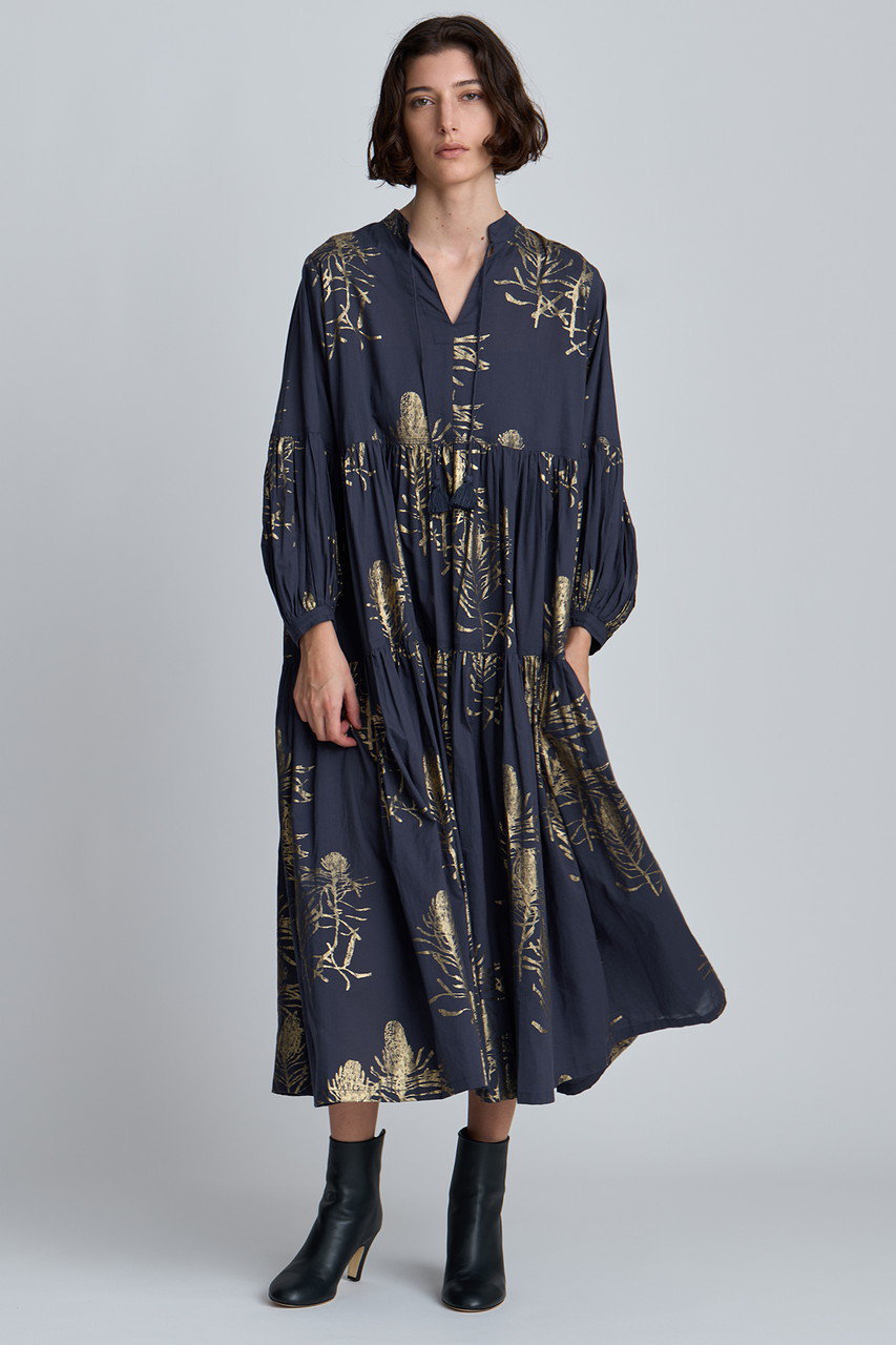 HOUSE OF LOTUS ネイビー　ワンピース HOUSE OF LOTUS(ハウス オブ ロータス)｜ハクプリントティアード