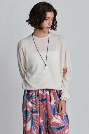 ハウス オブ ロータス/HOUSE OF LOTUSのカシミヤシルククルーネックプルオーバー(110300/110301)