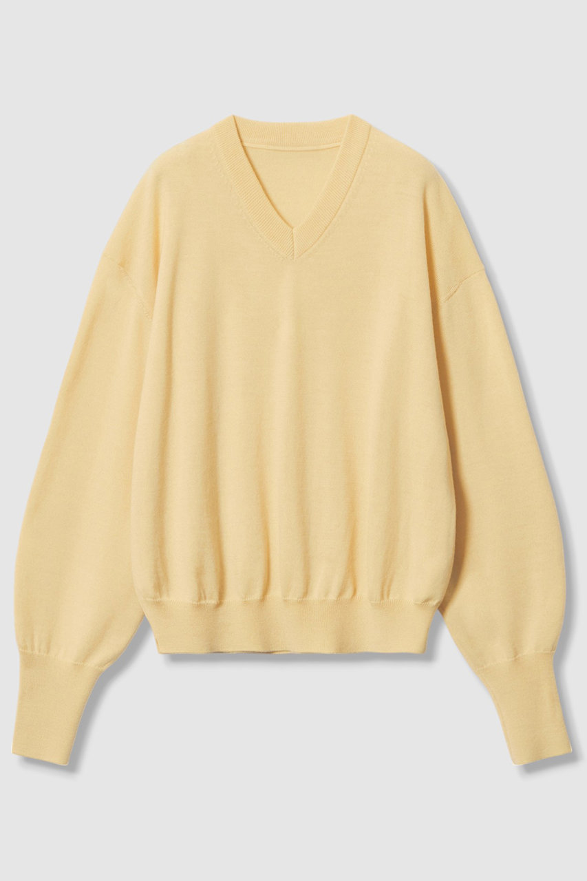ウーステッドメリノウールVネックプルオーバー