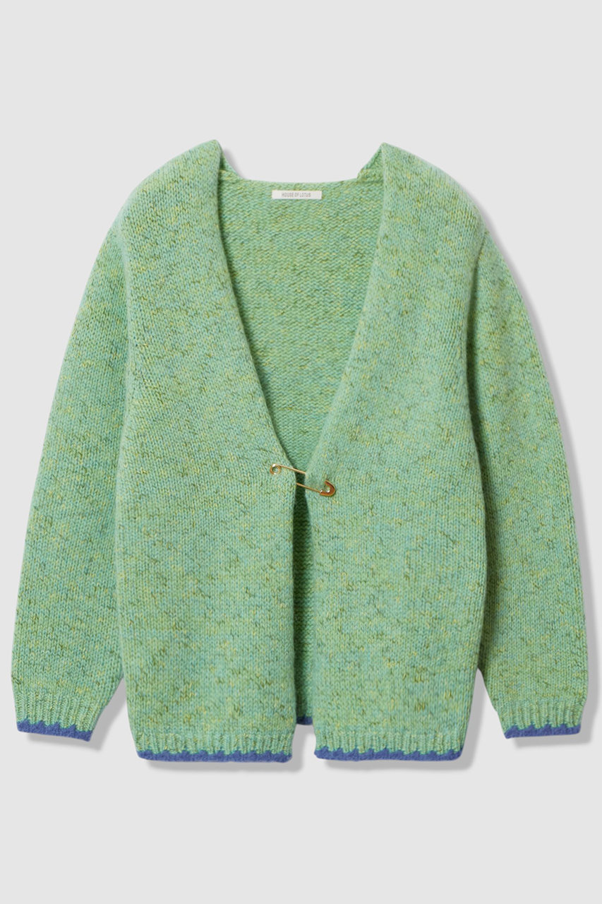 ミックスモヘアバイカラーカーディガン