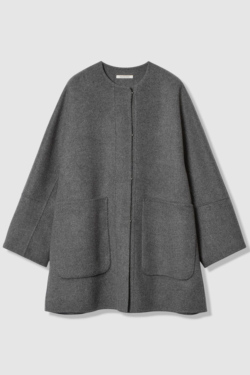 HOUSE OF LOTUS ウールリバービッグパッチポケットコート (チャコールグレー, M) ハウス オブ ロータス ELLE SHOP