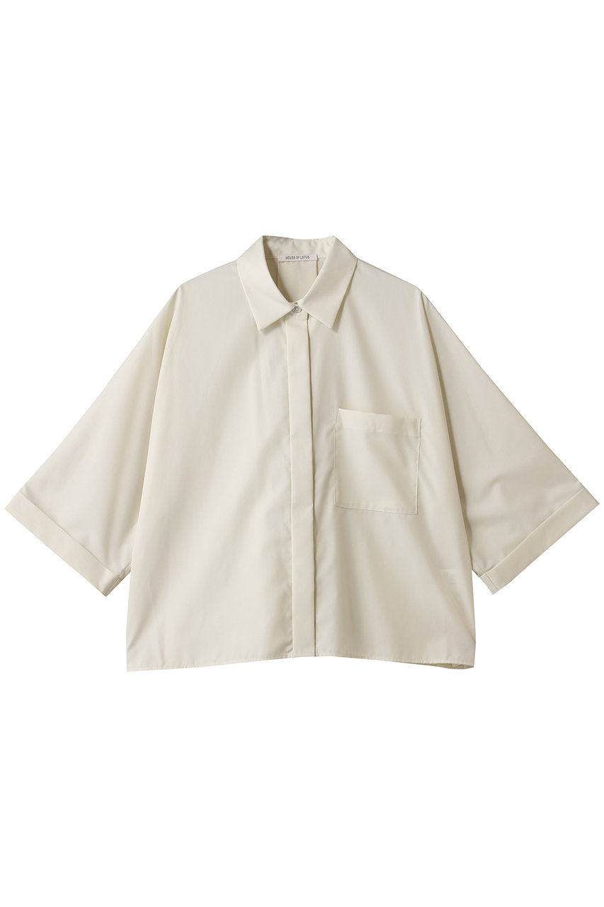 HOUSE OF LOTUS コットンブロードショートシャツ (アイボリー, M) ハウス オブ ロータス ELLE SHOP HOUSE OF LOTUS コットンブロードショートシャツ (アイボリー, M) ハウス オブ ロータス ELLE SHOP