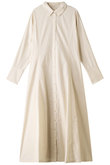 コットンロングシャツドレス