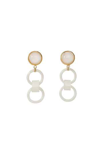 SALE 【30%OFF】 RLIGHTs ライツ Tresors du Vintag ガラスビジュー×リングモチーフイヤリング ホワイト