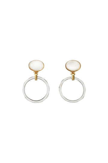 SALE 【30%OFF】 RLIGHTs ライツ Tresors du Vintag ガラスビジュー×サークルモチーフイヤリング ホワイト