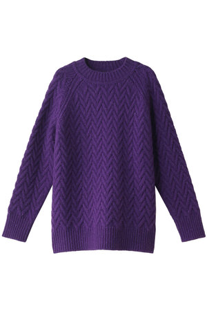 イレーヴ/YLEVEのスラブウールケーブルニットプルオーバー