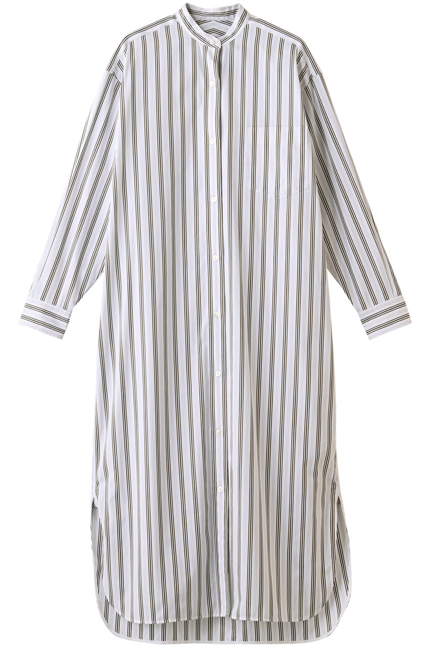 Yleve イレーヴ コットンブロードストライプシャツワンピース グレー の通販 Elleshop エル ショップ