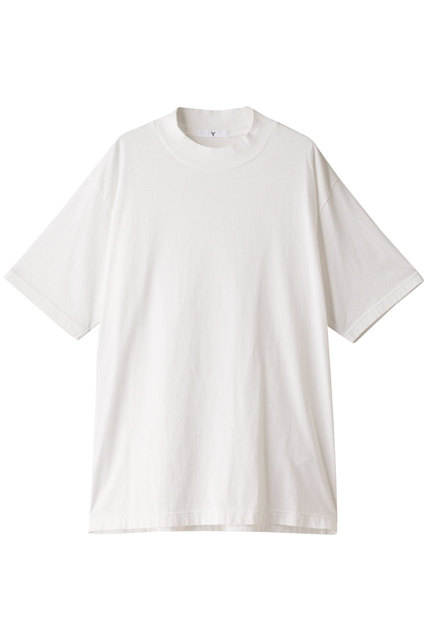 YLEVE 【UNISEX】【Y】オーガニックコットンジャージー モックネックショットスリーブTシャツ (ホワイト, 1) イレーヴ ELLE SHOP