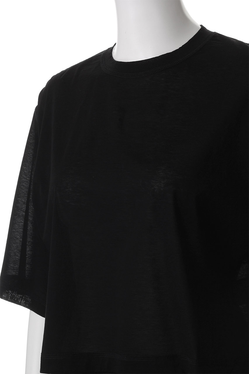 【定価1.4万】イレーヴ YLEVE *COTTON SHEER JERSEY ショートスリーブプルオーバー*1綿ブラック黒Tシャツ(25-2503-101)【90D52】 YLÈVE / COTTON SHEER JERSEY SHORT SLEEVE PULL OVER | YLÈVE