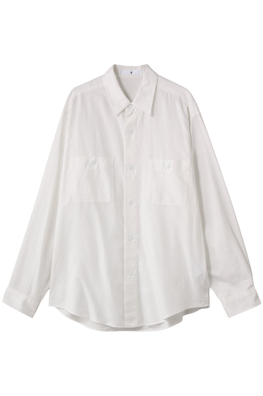 YLEVE 【UNISEX】【Y】BRUSHED オーガニック コットン テンセル スナップ シャツ (ホワイト, M) イレーヴ ELLE SHOP YLEVE 【UNISEX】【Y】BRUSHED オーガニック コットン テンセル スナップ シャツ (ホワイト, M) イレーヴ ELLE SHOP