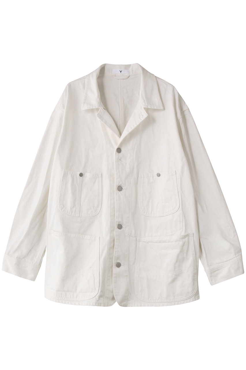 YLEVE 【UNISEX】【Y】13oz オーガニック コットン デニム カバーオール ジャケット (ホワイト, M) イレーヴ ELLE SHOP YLEVE 【UNISEX】【Y】13oz オーガニック コットン デニム カバーオール ジャケット (ホワイト, M) イレーヴ ELLE SHOP