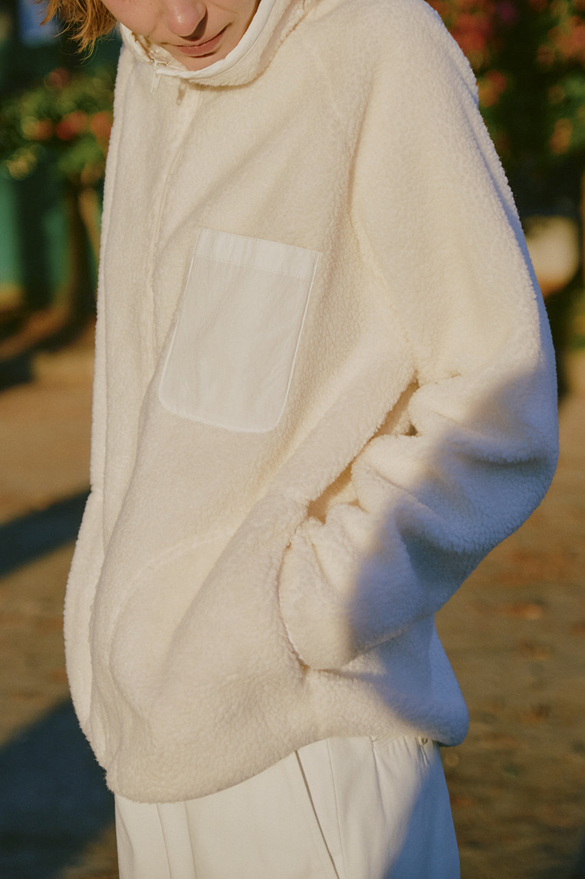 ASAHI　【美品】イレーヴアイボリーブルゾン YLEVE(イレーヴ)｜【UNISEX】【Y】RECYCLEポリエステル ボア ブルゾン