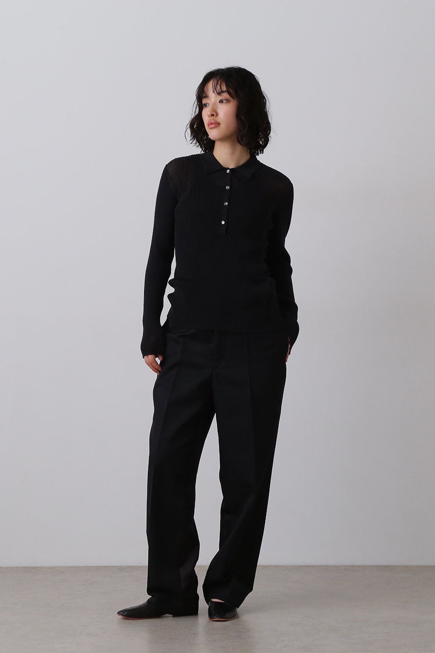 YLEVE シアーリブニットスキッパーポロ YLEVE シアーリブニットスキッパーポロ YLEVE シアーリブニット