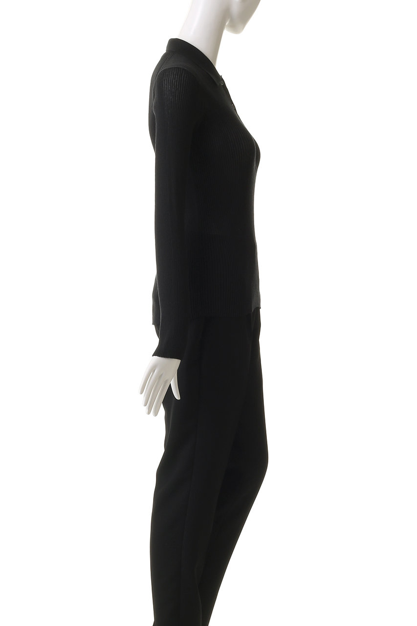 美品 YLEVE シアーリブニット ポロニット 黒 YLÈVE / SHEER RIB KNIT LONG SLEEVE POLO | YLÈVE（イレーヴ