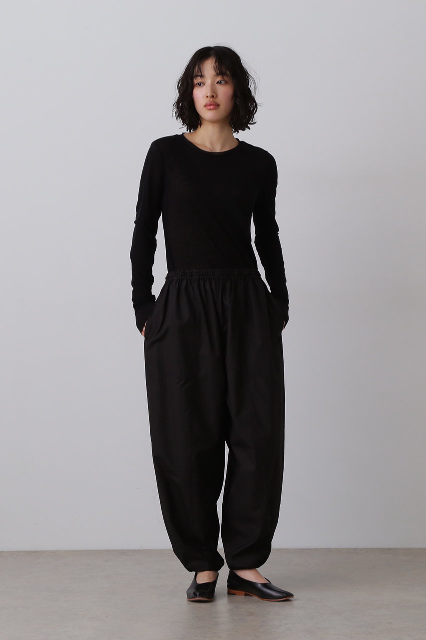 YLEVE(イレーヴ)｜FINX コットン ウェザー イージー パンツ/ブラック