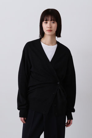 YLEVE トップス　ネイビー 配色編みUネックニットトップス ［Soiunique］ 通販【ニッセン】