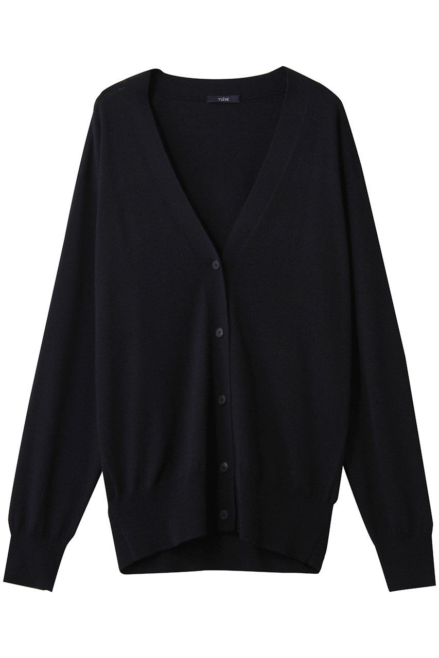 イレーヴ/YLEVEのSUPERFINE 120’S ウール ニット カーディガン(ネイビー/16852 64034)