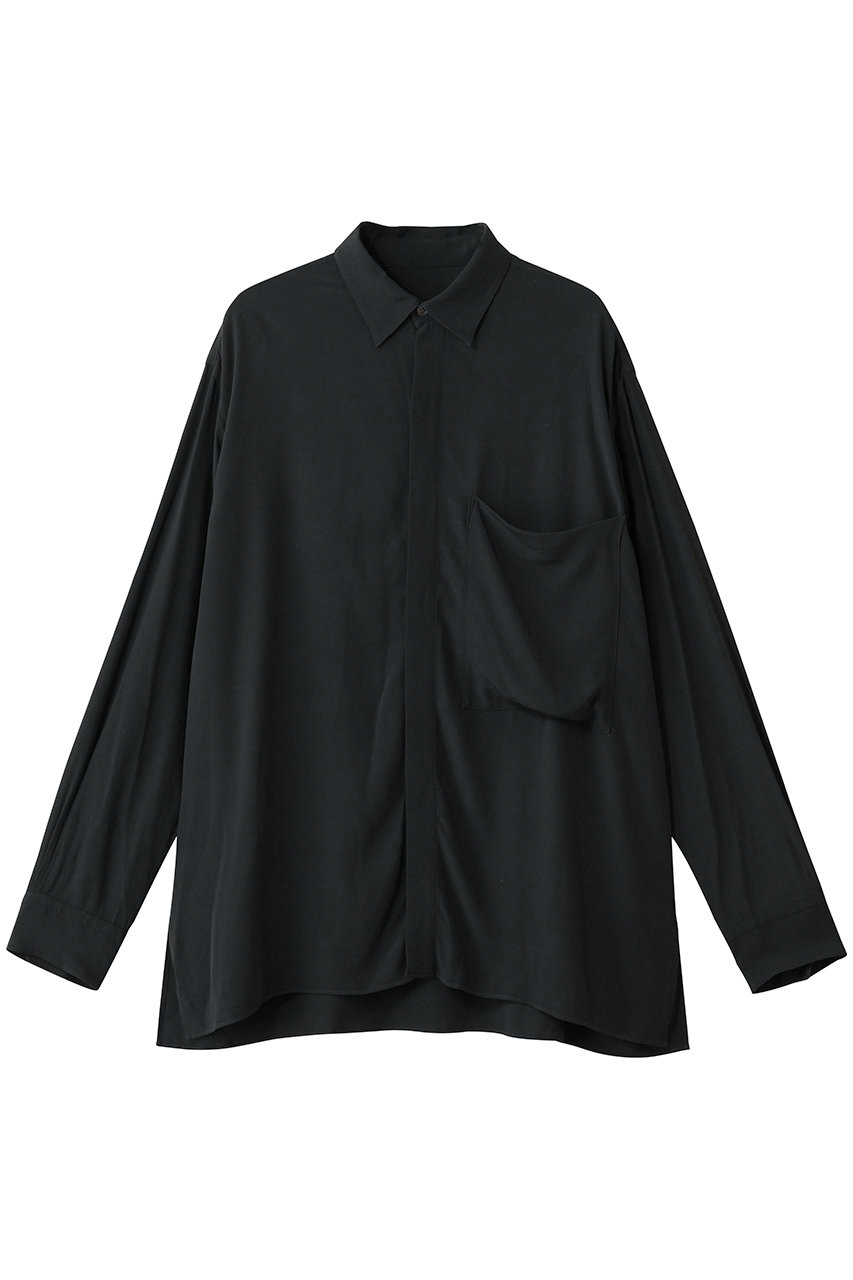YLEVE レーヨンデシン シャツ (チャコール, 1) イレーヴ ELLE SHOP YLEVE レーヨンデシン シャツ (チャコール, 1) イレーヴ ELLE SHOP