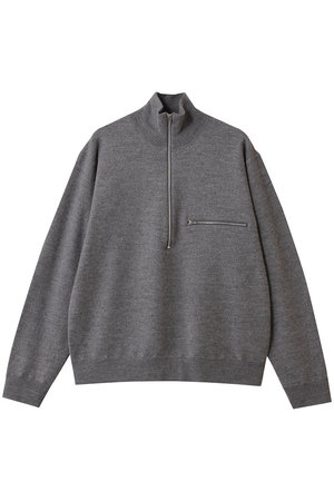 イレーヴ/YLEVEのULTRAFINE メリノ ミルド ウール ニット ハーフ ジップ プルオーバー(110300/110301)