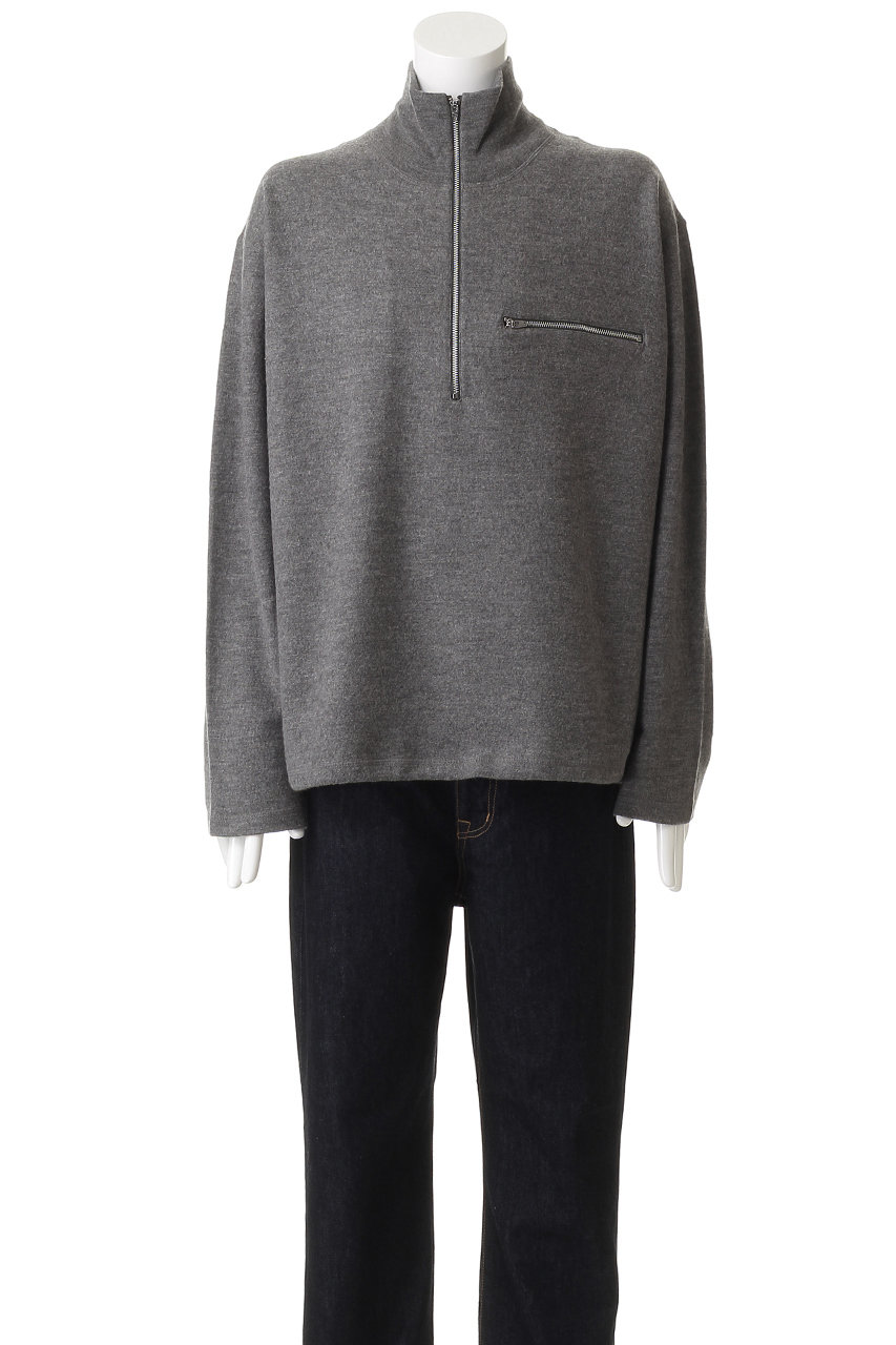 YLEVE イレーヴ ヘリンボーン編みフィッシャーマンオーバーニット 肉厚 YLEVE / イレーヴ】 ULTRAFINE MERINO MILLED WOOL KNIT HALF ZIP PULL