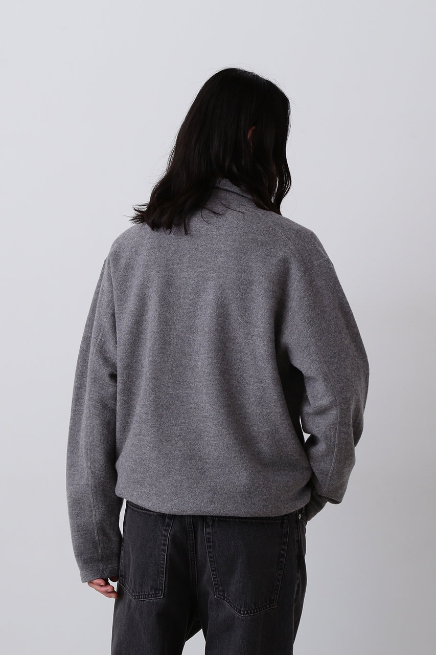 イレーヴ ブラウン ジップアップニット COMME CA MEN セーター ニット 「リブ・ニット」ハイネックジップ