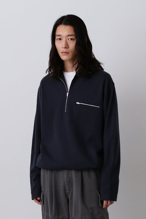 イレーヴ/YLEVEの【MEN】　ULTRAFINE メリノ ミルド ウール ニット ハーフ ジップ プルオーバー(110300/110301)