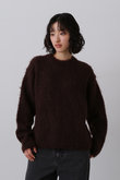 YLEVE(イレーヴ)｜モヘヤ ナッピング ニット プルオーバー/ブラウン の