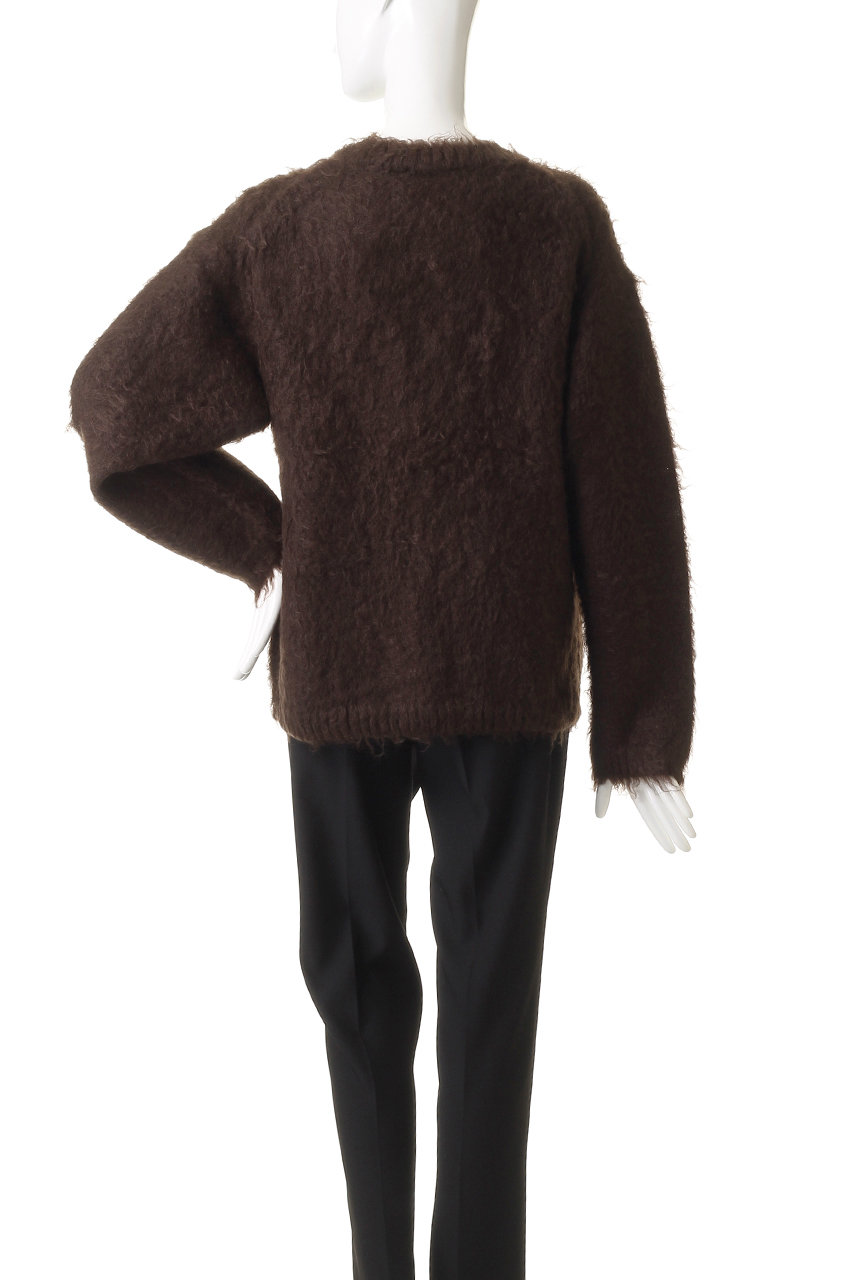 イレーヴ ブラウン ジップアップニット