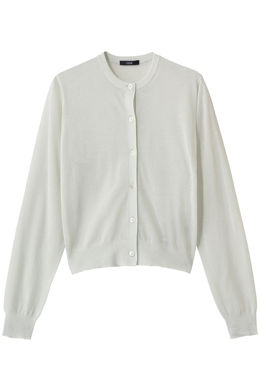 イレーヴ/YLEVEのシアー リブ ニット カーディガン(アイスブルー/16861 64049)