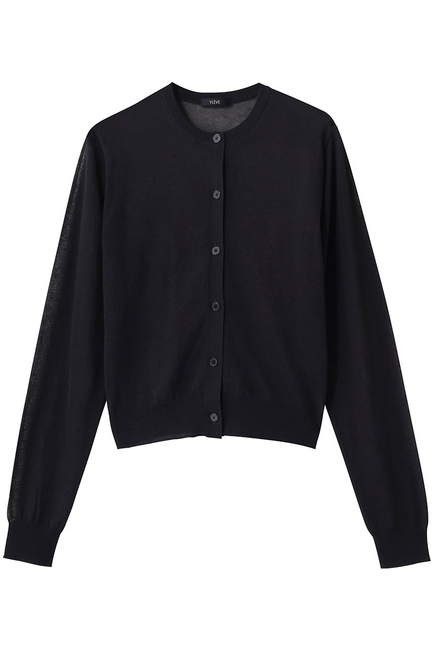 イレーヴ/YLEVEのシアー リブ ニット カーディガン(ネイビー/16861 64049)