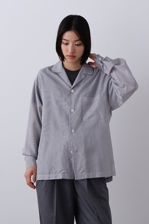 イレーヴ/YLEVEのACETATE CUPRA ストライプ パジャマ シャツ(110400/110403)