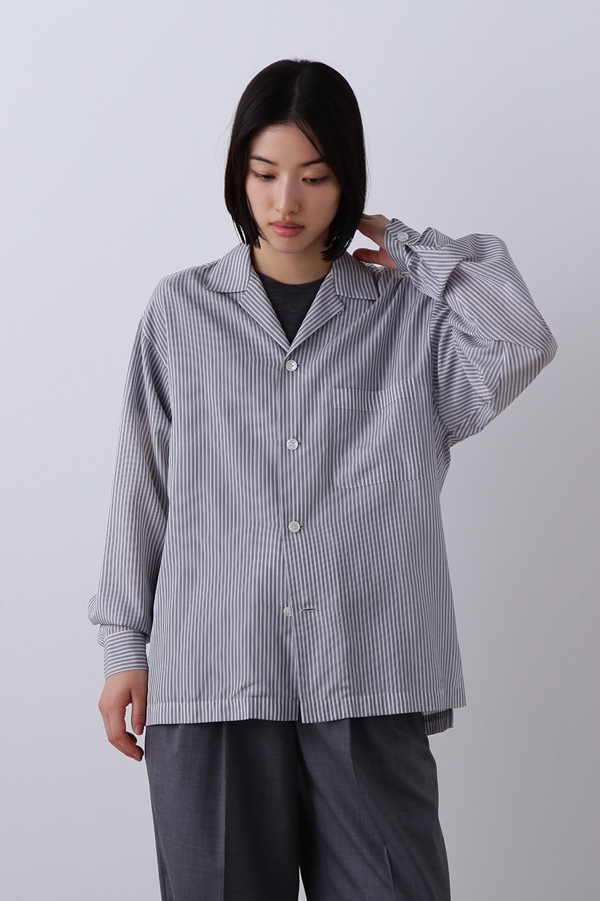 YLEVE イレーヴ ストライプシャツ 中古・古着通販】YLEVE (イレーヴ) コットンシルクストライプシャツ