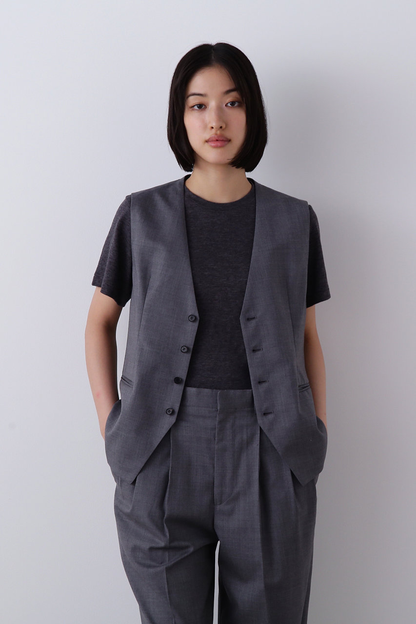 即完売人気商品　aere ウールベスト　グレー 906vg-1.jpg