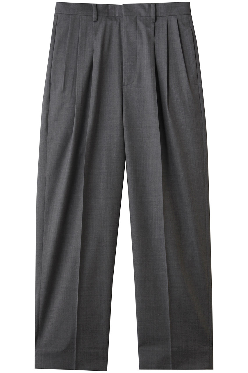 イレーヴ/YLEVEのSUPER120’S シャンブレー ウール 3タック パンツ(グレー/16861 40031)