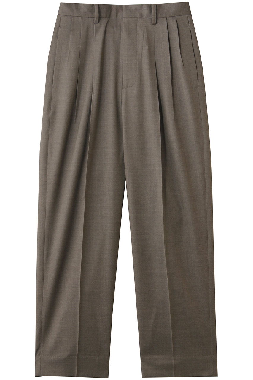 イレーヴ/YLEVEのSUPER120’S シャンブレー ウール 3タック パンツ(モカ/16861 40031)