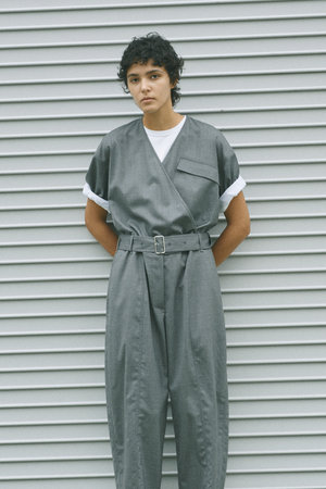 イレーヴ/YLEVEのSUPER120’S シャンブレー ウール オールインワン(110600/110606)