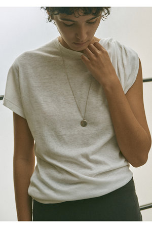 イレーヴ/YLEVEのコットン リネン ニット アシンメトリー プルオーバー(110300/110301)