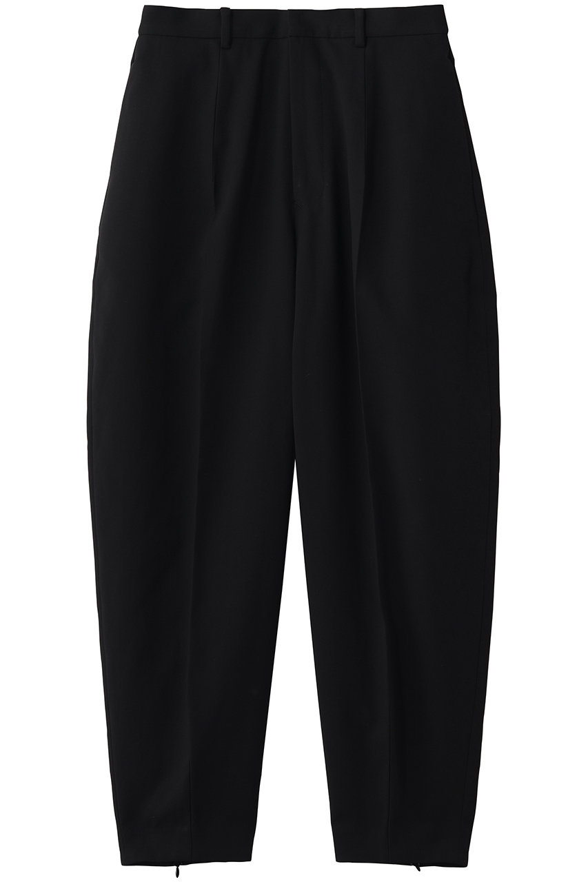 イレーヴ/YLEVEの100/2 GV TWILL DOUBLE WEAVE カーブド パンツ(ブラック/16861 40060)
