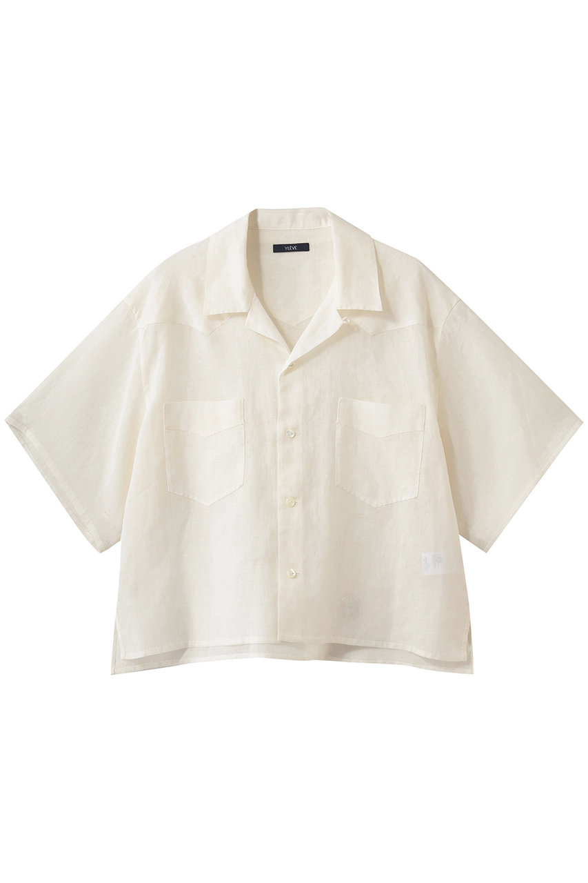 イレーヴ/YLEVEのCOTTON RAMIE VOILE ハンドステッチ シャツ(アイボリー/16861 50066)