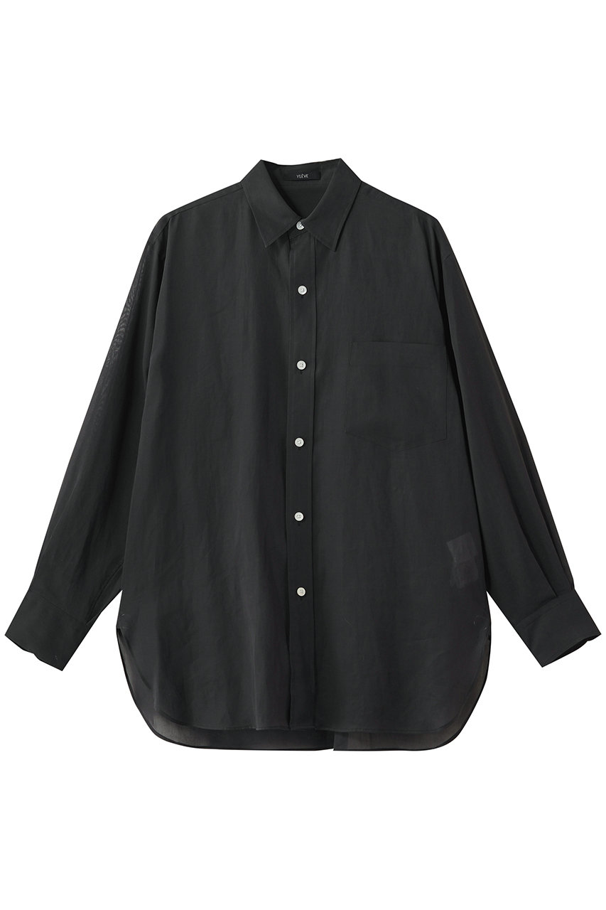 イレーヴ/YLEVEのCOTTON VOILE LAWN ロング スリーブ シャツ(チャコール/16861 50081)