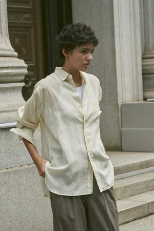 COTTON VOILE LAWN ロング スリーブ シャツ