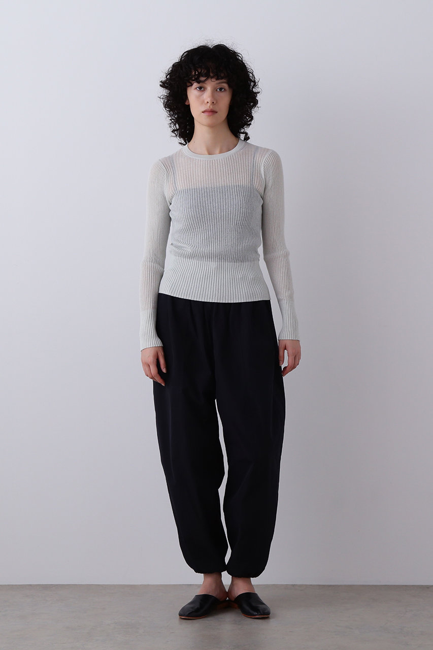 イレーヴ　YLEVE ネイビー　パンツ　新品　試着のみ YLEVE イレーヴ ストレート トラウザー パンツ “WOOL MOHAIR GABA