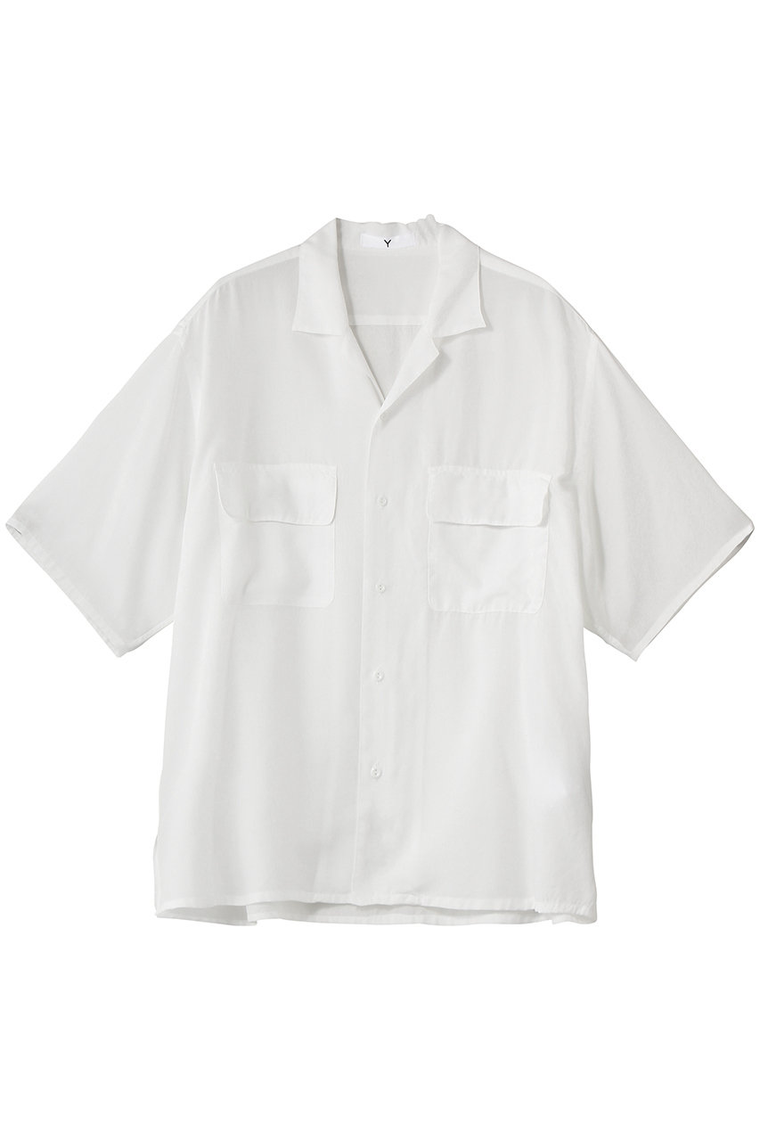 イレーヴ/YLEVEの【UNISEX】【Y】TENCEL POPLIN オープン カラー シャツ(ホワイト/16561 50433)